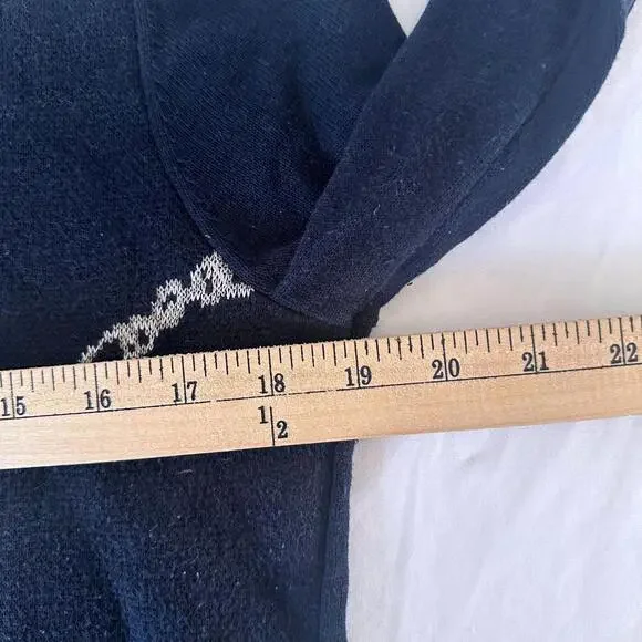 LAUREN Ralph Lauren Women's Navy Knit Sweater with Chain & Belt Design - Medium - Picture 4 of 7